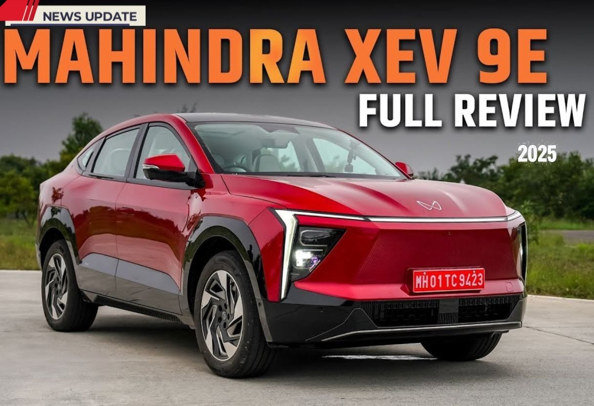 Mahindra XUV.e9 2025 front view showcasing its bold design and futuristic LED lighting