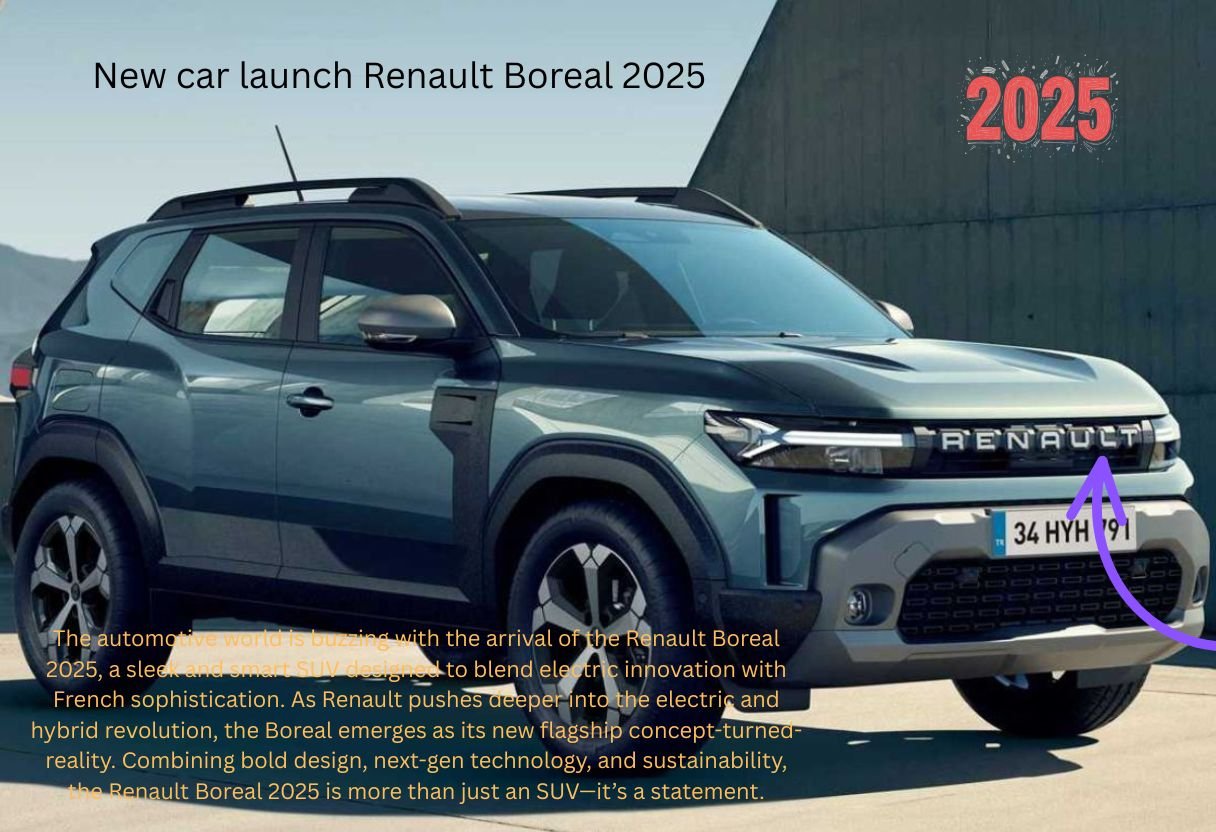 Renault Boreal 2025 electric SUV with futuristic design, LED headlights, and aerodynamic profile
