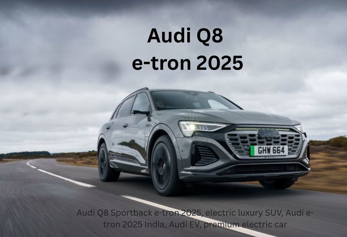 Side view of the 2025 Audi Q8 e-tron Sportback showcasing its sleek design and electric luxury features